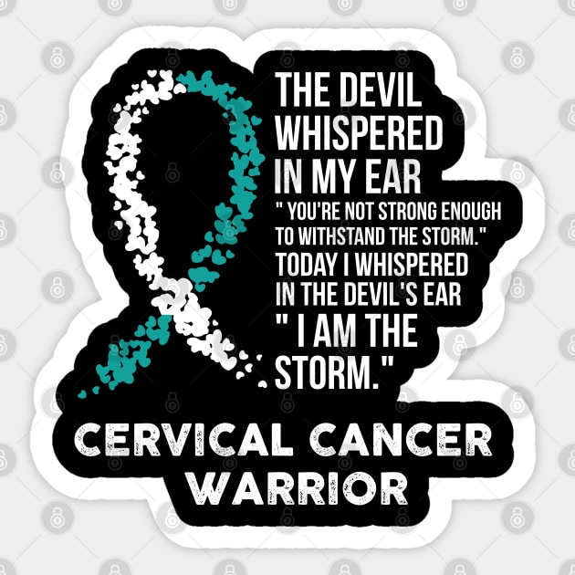 The Devil- Cervical cancer Awareness Support Ribbon Sticker by HomerNewbergereq